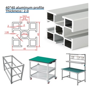 Tubo di alluminio 4040 Standard nazionale attrezzature industriali profilo in alluminio Rack 40*40 alluminio profilo 2.0 spessore - Product Image 1
