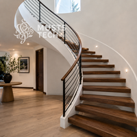 Escalier Courbé au Design Moderne, Esthétique Architecturale, Fabrication Directe en Usine, Collaboration de Designers