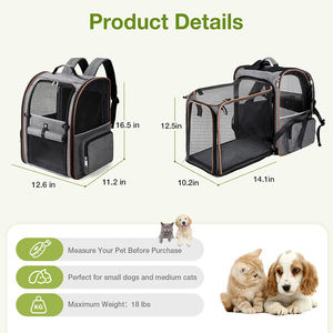 Mochila Transpirable para Gatos, para Gatos Pequeños y Medianos, para Viajes al Aire Libre, Senderismo, Campamento, Expandible, para Mascotas, Cachorros - Product Image 3
