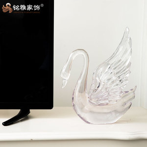 Vente flash : Statue d'animal cygne transparente en résine, design simple, décoration d'intérieur africaine, sculpture en résine <span class=keywords><strong>nue</strong></span> - Product Image 4