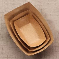 Vente en gros usine : Barquettes alimentaires rigides pliables, portables, aseptiques, écologiques, jetables, en papier kraft, pour emballage à emporter, très demandées