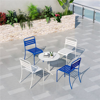 Ensemble de table et chaises de jardin en fer, design simple et moderne, durable, imperméable, 4 pièces, pour utilisation en extérieur, meubles de jardin