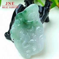 Pendentif en jade de type A, sculpté en trois dimensions, dragon du zodiaque chinois, pendentif en jade vert flottant comme de la glace, pendentif émeraude de marque Dragon 78.98