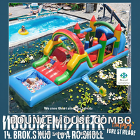 Maison gonflable combo pour parcours d'obstacles toboggan avec ventilateur inclus-pour le plaisir des enfants