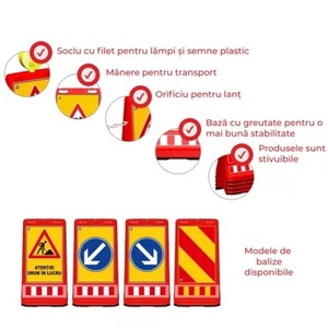 Señalización de Plástico para Obras Viales, Señales de Advertencia, Barrera Reflectante para Cercas, Barrera Direccional Llena de Agua para Señalización de Obras - Product Image 3