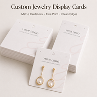 Cartes de présentation de bijoux personnalisées, cartes en carton épais mat blanc pour emballage de marque de bijoux (boucles d'oreilles, colliers)