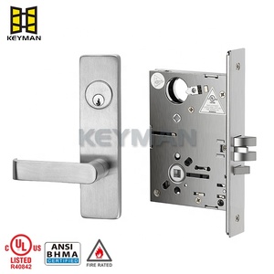 Keyman thép chất lượng cao xử lý đòn bẩy khóa cửa và xi lanh Key cho bảng điều khiển cửa thép không gỉ Lỗ mộng lockset - Product Image 4
