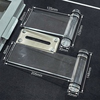 Poussoir de billets professionnel court en acrylique avec anneaux en caoutchouc antidérapants pour un glissement fluide des billets, matériel de jeu pour tables de Baccarat et de Poker