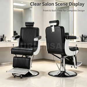 Silla de peluquero Takara Belmont clásica para silla de estilista de barbería Silla de peluquero reclinable hidráulica negra - Product Image 2