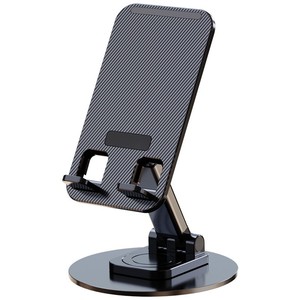 Metal Phone <b>Stand</b> <b>Desktop</b> Adjustable Height Rotatable Base For Desk Use Black And White - Product Image 5