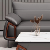 Divans sectionnels modernes de luxe ensemble de canapés de bureau en forme de U de négociation d'affaires de meubles inoxydables élastiques de salon