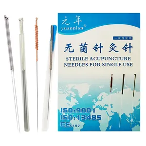 チューブ付き鍼針工場価格中国卸売使い捨て滅菌鍼針agujas de acupuntura