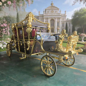 Calèche royale électrique historique de luxe pour le tourisme, avec sculpture murale de mariage - Product Image 5