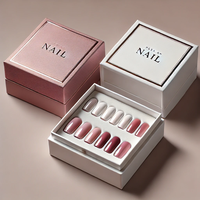 Boîtes d'emballage en carton rigide recyclé écologiques personnalisées, doublées d'éponge, couleur personnalisée, boîte de luxe fantaisie pour faux ongles