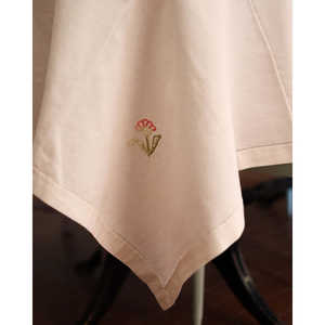 Linen Blend Tablecloth Colorful Flower Embroidery Wrinkle-Free Rectangular 12 <b>Napkins</b> for Hotels <b>Wedding</b> Banquets Free - Product Image 4