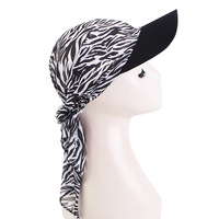 Gorros ajustables estampados para mujer con visera, pañuelo para la cabeza, turbantes pre-atados, gorros ligeros tipo gorro de calavera