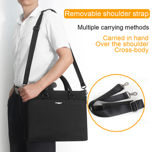Maletín grande de 14 pulgadas para hombre, funda para ordenador portátil, bolso de trabajo de oficina de negocios, bolso de mensajero, bolsos de hombro, bolso de mano de lona impermeable - Product Image 4