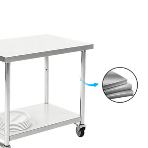 โรงงานซานตงจำหน่ายโดยตรง รถเข็นสแตนเลส 201 ล้อเงียบ รับน้ำหนักมาก สำหรับร้านอาหาร โต๊ะทำงานสแตนเลส - Product Image 5