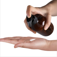 De luxe 50ml 8oz 100 ml 150ml 250ml 500ml savon liquide ambre pet en plastique transparent dépoli cosmétique lotion pompe bouteille