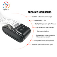 Imprimante thermique portable mini Bluetooth 2 pouces 58 mm moins chère avec interface USB