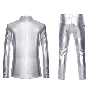 Abiti da uomo in <span class=keywords><strong>oro</strong></span> lucido 2 pezzi (Blazer + pantaloni) Terno Masculino Fashion Party DJ Club Dress Tuxedo Suit Men Stage Singer Clothes - Product Image 4