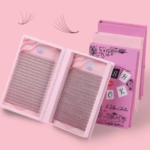 Dark Burn Book Box Black Pointed Base False Eyelash Extensions 2d-20d Premade 1000 Fans Russian Volume Eyelashes