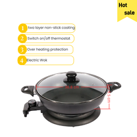 Wok électrique 6L avec contrôle de la température, multicuiseur, wok électrique antiadhésif pour la maison, aluminium OEM