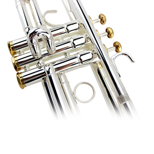 Trompeta Profesional BB de 3 Pistones, Latón Plateado, con Tubo de Entrada Invertido, Llave de Agua <span class=keywords><strong>Amado</strong></span>, Logotipo y Estuche Personalizables - Product Image 4