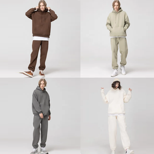 Ensemble sweat à capuche et pantalon de survêtement pour homme, style streetwear, avec impression 3D en relief, fermeture éclair intégrale, effet délavé à l'acide, personnalisable - Product Image 2