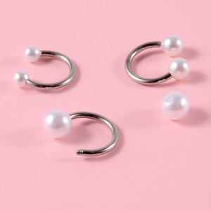 Pendientes <span class=keywords><strong>de</strong></span> perlas <span class=keywords><strong>de</strong></span> 3, 4 y 5 mm para oreja, <span class=keywords><strong>labio</strong></span>, cartílago, hélice, lóbulo, concha, <span class=keywords><strong>piercing</strong></span> <span class=keywords><strong>de</strong></span> herradura, barra para oreja superior, nariz, joyería <span class=keywords><strong>de</strong></span> moda - Product Image 1