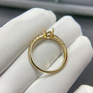 Groothandel 10K 14K 18K Platina Verlovingsring Instelling Pt950 Massief Goud Halo Semi-Montage Versus Diamant Stenen Voor Bruiloften - Product Image 3