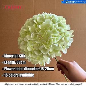 DC211 New <strong>Artificial</strong> <strong>Flowers</strong> Wholesale High Quality Hydrangea Big Head Silk White Green Hydrangea <strong>Flower</strong> for Wedding Decor - Product Image 2