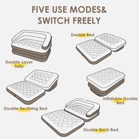 Matelas Gonflable Moderne Pliable Portable pour Camping Extérieur, Canapé-Lit Extractible 2 Personnes