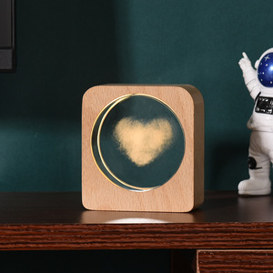 Pha Lê 3D khắc laser bóng tùy chỉnh <span class=keywords><strong>USB</strong></span> ánh sáng ban đêm pha lê Thủ công mỹ nghệ bóng <span class=keywords><strong>LED</strong></span> bảng đèn với gỗ đứng cho ngày Valentine - Product Image 2