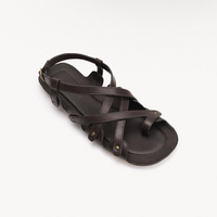 Sandales plates de luxe pour femmes, style gladiateur romain, en cuir véritable, légères et respirantes
