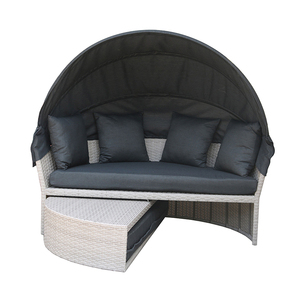 Bequemer und hochwertiger Liegestuhl aus Korb geflecht mit Sonnenschutz - Product Image 4