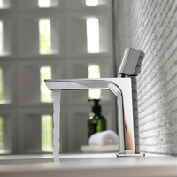 Robinet Mitigeur de Lavabo Moderne LUSA à Poignée Unique, en Laiton et Alliage de Zinc, avec Cartouche Céramique, Eau Chaude et Froide, Garantie 5 Ans, à Trou Unique