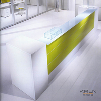 Table de réception de bureau moderne KALN KL-182 2026 en bois massif et verre, design personnalisé, prix usine, garantie 6 ans