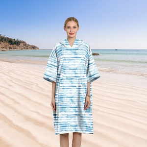 Sẵn Sàng Để Tàu Áo Thun Phong Cách Đầy Màu Sắc In Ấn Da Lộn Nhanh Khô Sợi Nhỏ Poncho Khăn Thay Đổi Áo Lướt Bãi Biển Poncho - Product Image 5