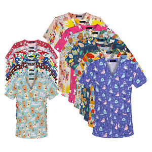 Uniforme de hospital de alta calidad Unisex 2025, superventas, con estampado de animales encantadores para uso en salón de belleza - Product Image 3