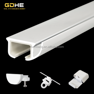 Riel de Cortina Plegable en S para Techo, de Aleación de Aluminio, con Barra Silenciosa de Plástico Integrada, Diseño Ondulado - Product Image 1
