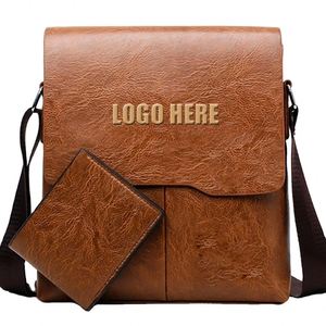 Portefeuille et sac à bandoulière pour homme en cuir PU de grande capacité, de haute qualité, de marque célèbre, avec logo personnalisé - Product Image 2