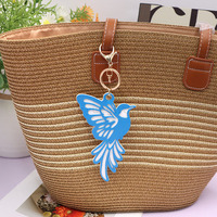 Porte-clés Charme Faux Cuir Nuisette Mignonne, Pendentif Floral pour Sac, Ornement Décoratif, Accessoire de Sac à Main, Cadeau pour Femmes et Filles