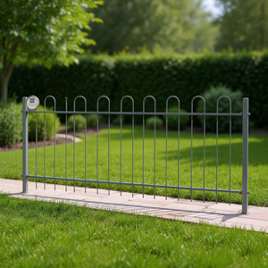 Clôture de jardin en acier 39,04 x 3,94 pieds, gris, revêtement poudré, plaque décorative - Product Image 2