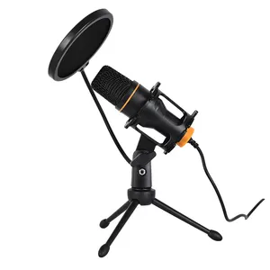 Micrófono de condensador de escritorio USB <span class=keywords><strong>con</strong></span> soporte de trípode Micrófono de transmisión de grabación de estudio <span class=keywords><strong>para</strong></span> <span class=keywords><strong>PC</strong></span> Computadora Mac ABS Cardioide <span class=keywords><strong>con</strong></span> cable - Product Image 1