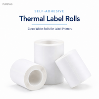 Rouleaux d'étiquettes autocollantes blanches thermiques prédécoupées en papier continu pour imprimante, emballage, expédition, vente au détail, entrepôt