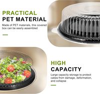 Plateaux de service jetables en plastique PET de qualité alimentaire de 12/16/18 pouces avec couvercle, grands plateaux de service pour sushis, fêtes et mariages - Vente en gros