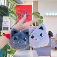 Peluche mignonne en forme de chauve-souris volante miniature, porte-clés en peluche, peluche moelleuse, chauve-souris d'Halloween aux grands yeux, animaux en peluche rembourrés, porte-clés