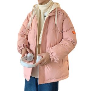 男女通用连帽冬季夹克女式实心宽松合身加大码河豚外套拉链支架厚棉保暖舒适 - Product Image 4