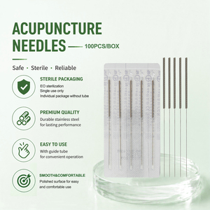 100 Aiguilles d'<span class=keywords><strong>acupuncture</strong></span> pour Dry Needling <span class=keywords><strong>sans</strong></span> tube guide, à usage unique, pour application corporelle, certifiées ISO - Product Image 4